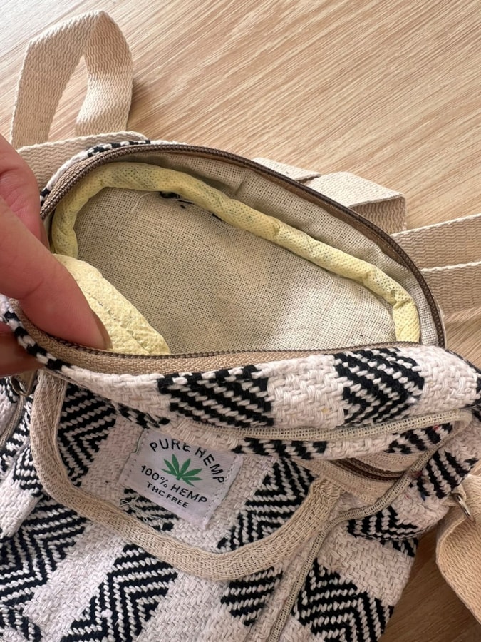 Shoulder Bag Hemp Listras Cânhamo - Preto e Branco — imagem 4