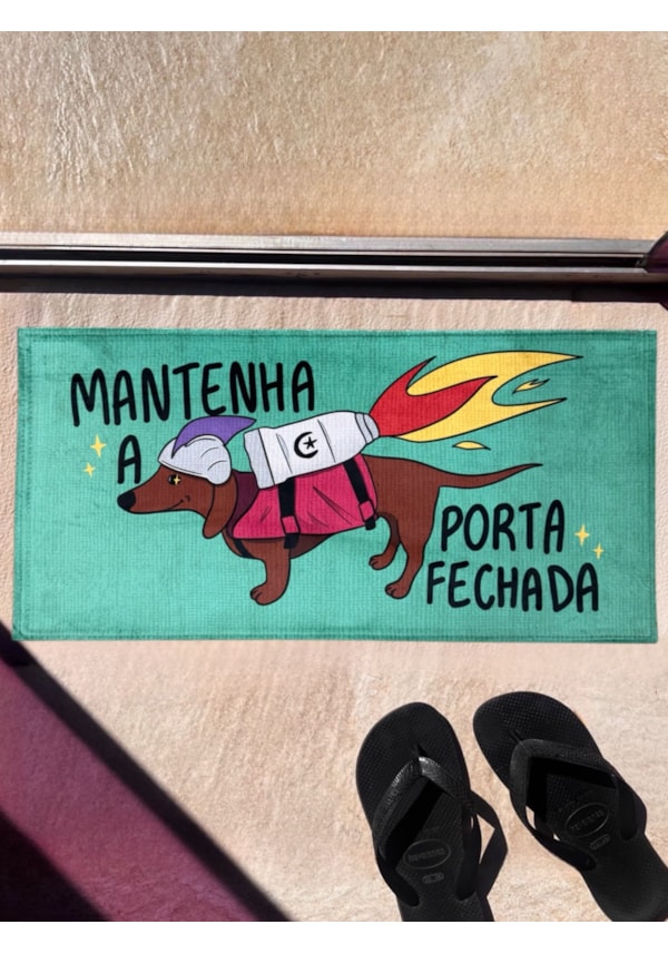 Tapete Cachorro Mantenha a Porta Fechada