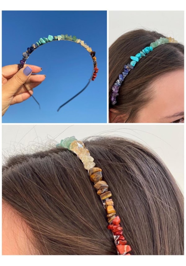 Tiara de Pedrinhas dos Chakras