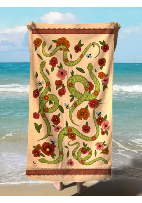 Toalha de Praia - Abelha e Serpente