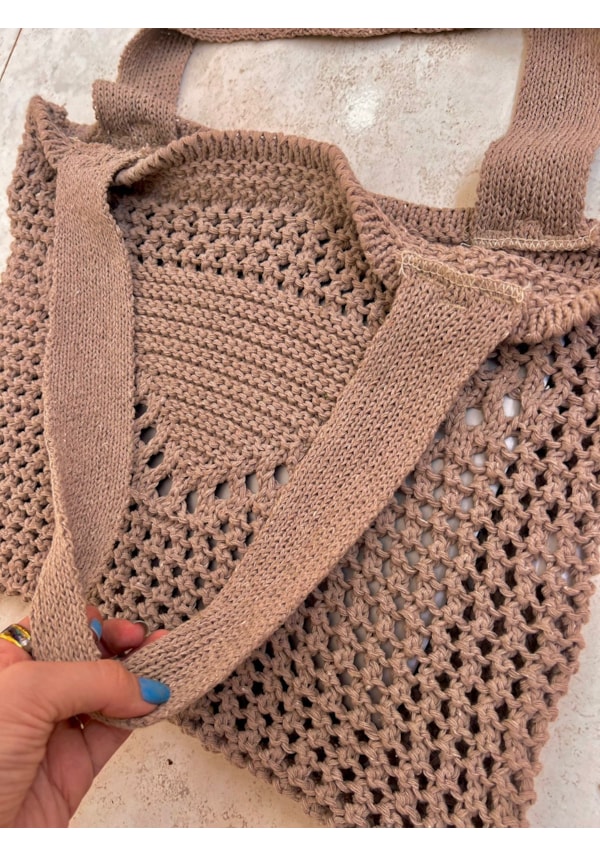Tote Bag Crochê Areia