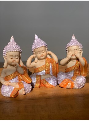 Trio de Budas Energia Lilás