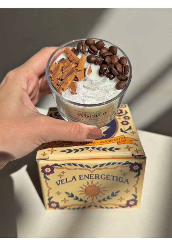 Vela Energética Abraço - Grãos de Café