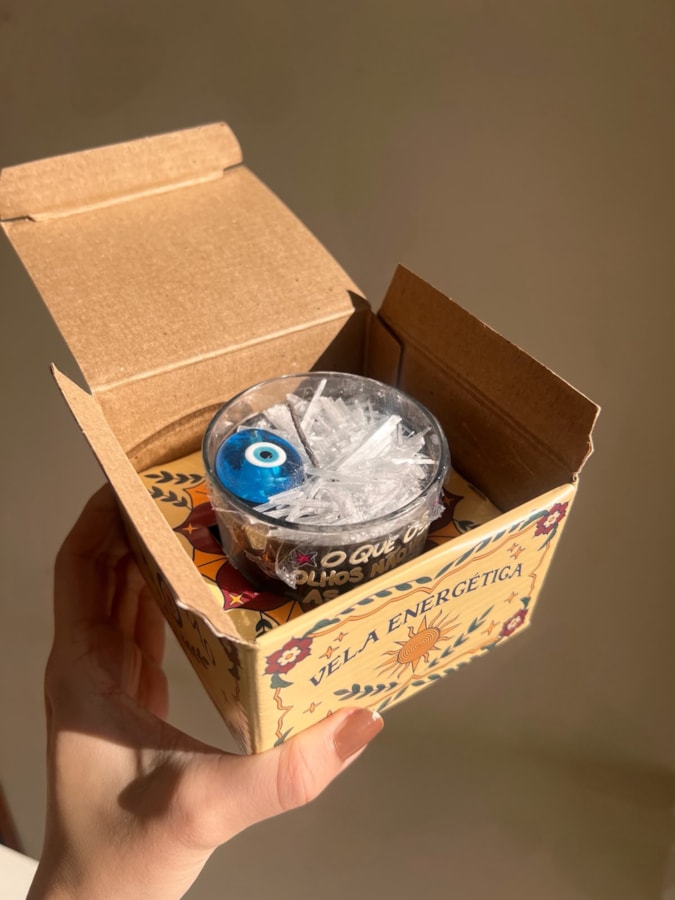 Vela Energética As Energias me Contam - Selenita e Olho Grego — imagem 3