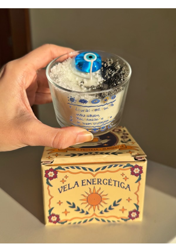 Vela Energética Olho Grego - Sal Grosso e Pirita