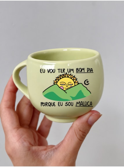 Xícara Abacate - Sol bom dia maluca - 140ml