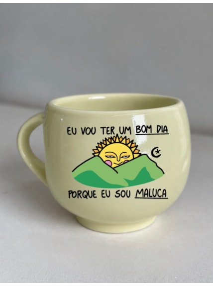 Xícara Abacate - Sol bom dia maluca - 140ml