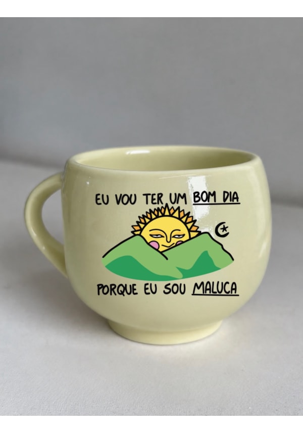 Xícara Abacate - Sol bom dia maluca - 140ml