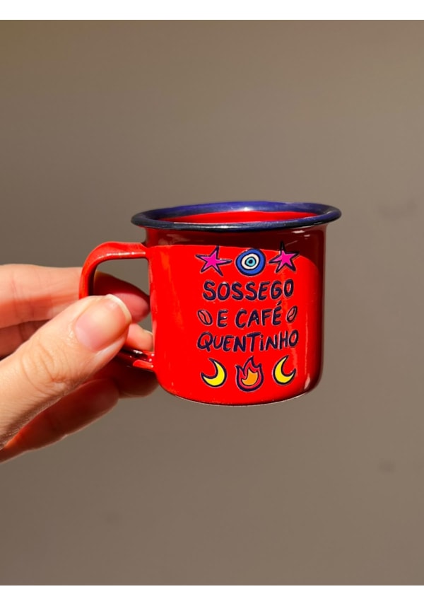 Xícara Vermelha - Sossego - Metal 90ml