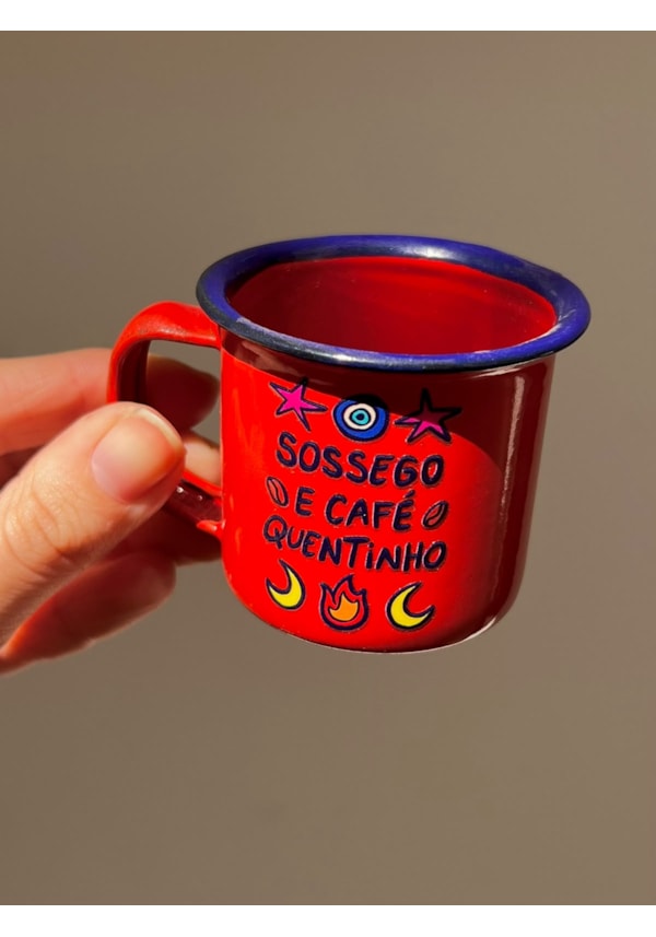 Xícara Vermelha - Sossego - Metal 90ml